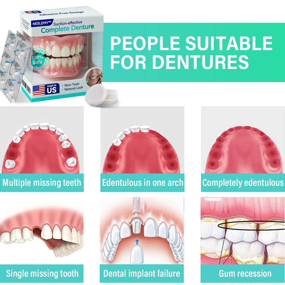 ✅ Made and Shipped from the US | Suction-fit Complete Denture👵