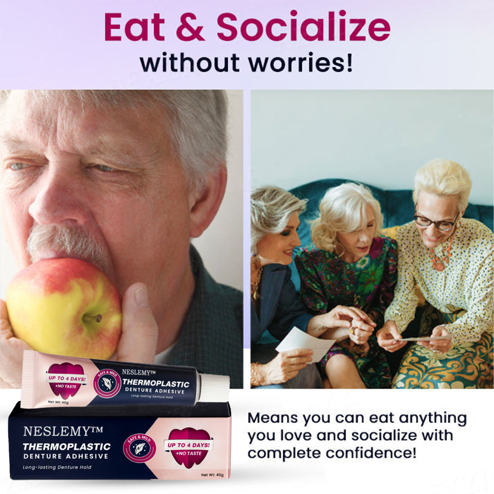 NESLEMY™ Thermoplastic Denture Adhesive – 🌟 Long-Lasting Comfort & 💪 Superior Hold