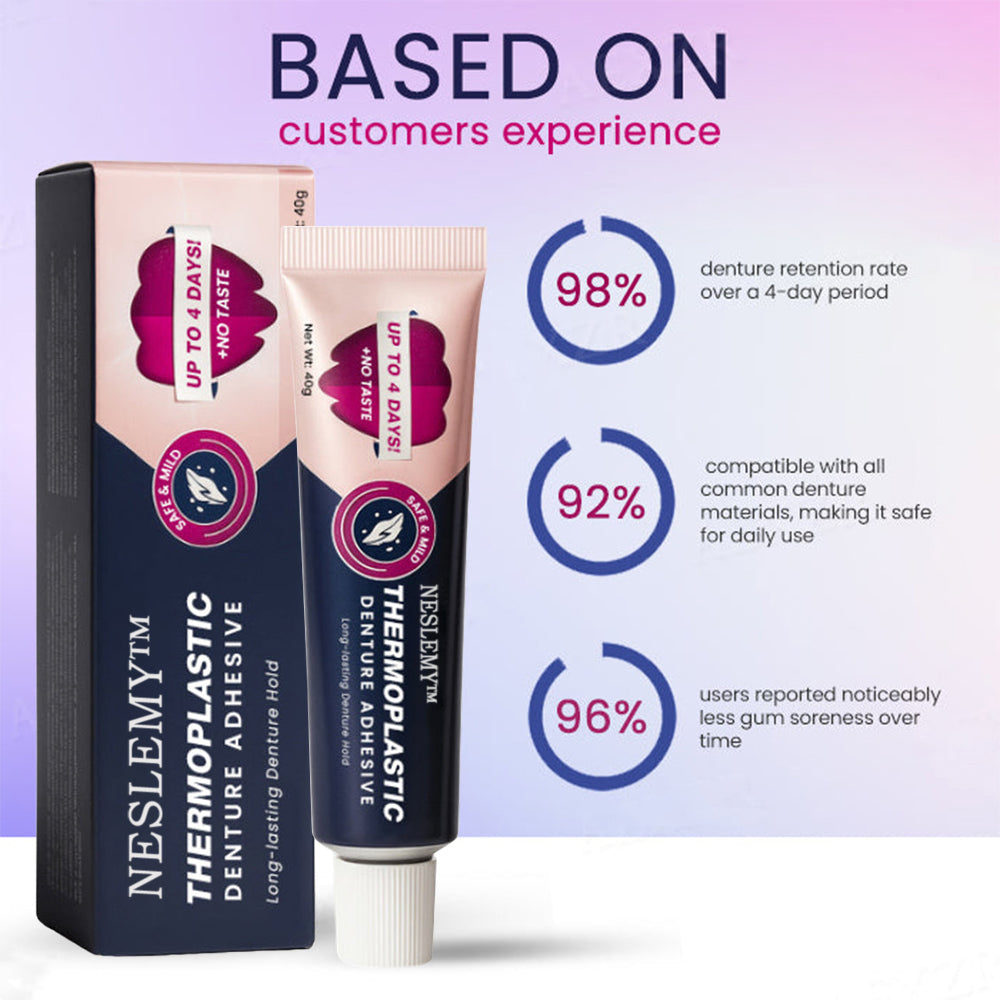 NESLEMY™ Thermoplastic Denture Adhesive – 🌟 Long-Lasting Comfort & 💪 Superior Hold
