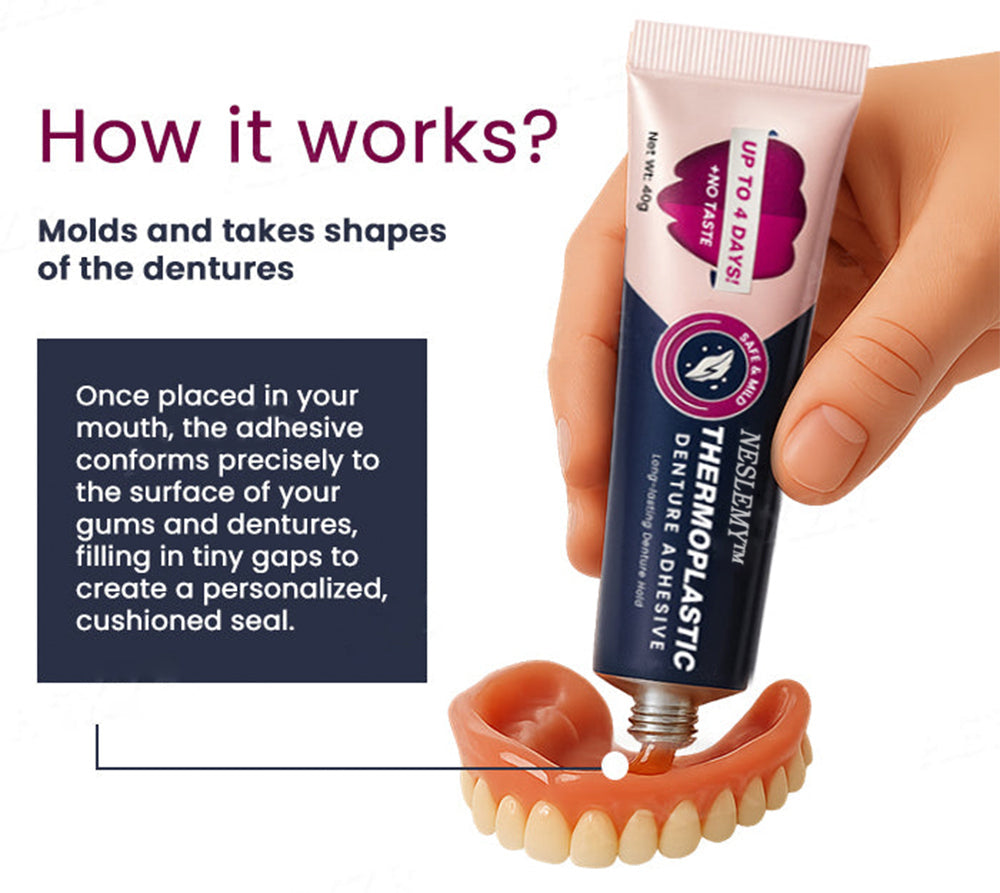 NESLEMY™ Thermoplastic Denture Adhesive – 🌟 Long-Lasting Comfort & 💪 Superior Hold