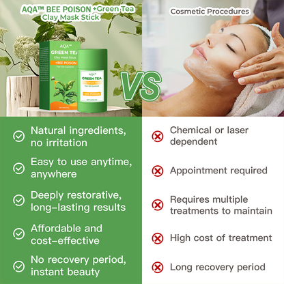 🔥Limited time discount 50% 🔥,new products new packaging🔥 AQA" Clay Mask Stick🍃 :BEE POISON + Green Tea Power