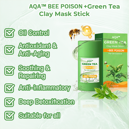 🔥Limited time discount 50% 🔥,new products new packaging🔥 AQA" Clay Mask Stick🍃 :BEE POISON + Green Tea Power
