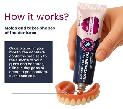 NESLEMY™ Thermoplastic Denture Adhesive – 🌟 Long-Lasting Comfort & 💪 Superior Hold